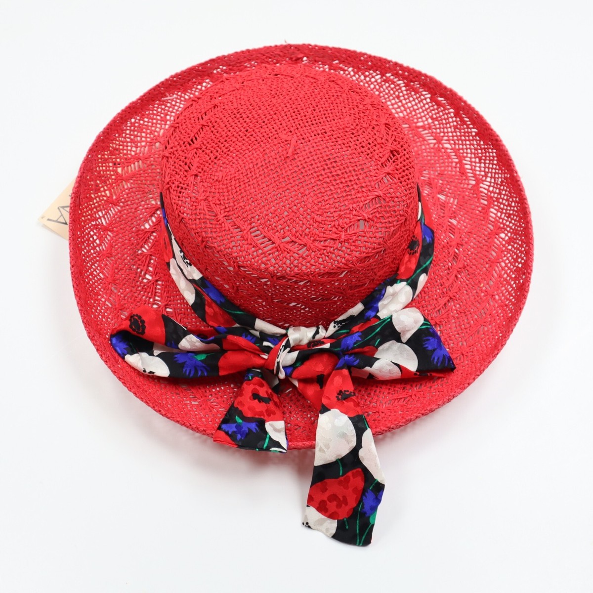 NWT IMPORTINA Red Straw Hat Summer Travel Vacation Cruise  display picture 1