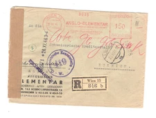 Austria   censor  meter  cover  , post war  to  Switzerland  registered