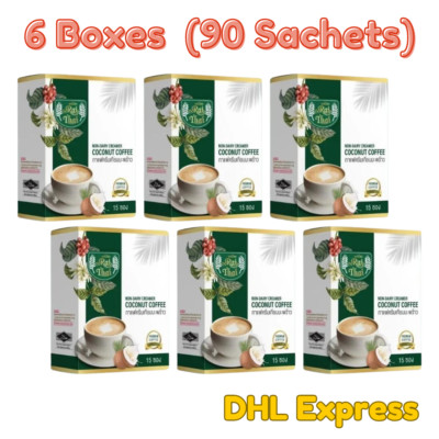 6x Rai Thai Coconut Coffee Instant Powder Mix Non-Dairy Creamer Control Hunger