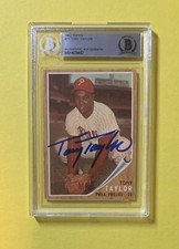 1962 TOPPS TONY TAYLOR #77 AUTHENTIC AUTO BECKETT CERTIFIED PHILLIES