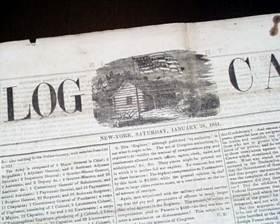 Rare William Henry Harrison Campaign Horace Greeley as Publisher 1841 Newspaper