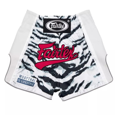 FAIRTEX Boxing Shorts Kids Muay Thai MMA Training Gym Satin BSK2103 White Tiger