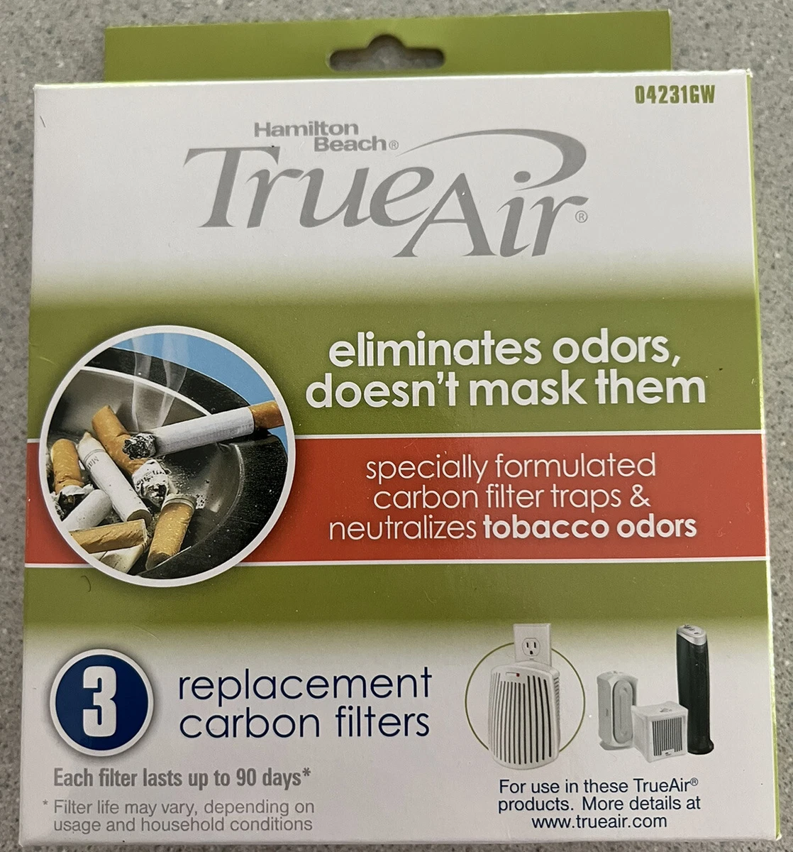Hamilton beach true air carbon filter for tobacco odors deals