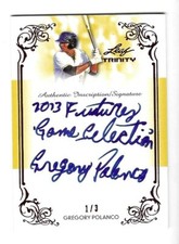 Gregory Polanco 2013 LEAF TRINITY INSCRIPTION AUTOGRAPH CARD Pirates AUTO SP /3