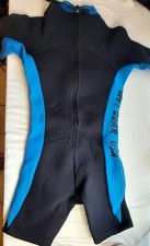 Wet Gear USA Black Teal Shorty Wetsuit Surfing Diving Swimming Unisex Size M