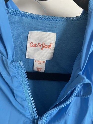 CAT & JACK Girl’s Nylon Hooded Vest Blue Teal Pink Size L 10/12 Vintage Style - Picture 9 of 9
