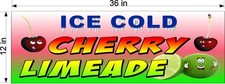 12" x 36" VINYL BANNER ICE COLD CHERRY LIME ADE LIMEADE DRINK