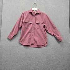 VINTAGE L.L. Bean Women Button Up Shirt 6 Pink Chamois Cloth Shirt Made In USA