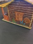 Vintage MARX Bar-M-Ranch Tin Litho Cowboy Log Cabin Dollhouse Metal Toy House — photo 8