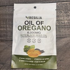 Resilia Oil of Oregano 6000mg with Black Seed Oil Softgels 60 Capsules 1xPk