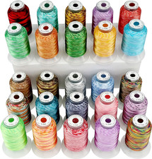 25 Colors Variegated Polyester Embroidery Machine Thread Kit 500M 550Y Compati