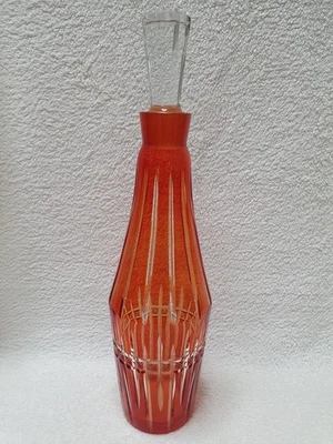 Bleikristallglas- Karaffe - Dekanter - Art Deko - Vintage - Überfang - Bild 1 von 4