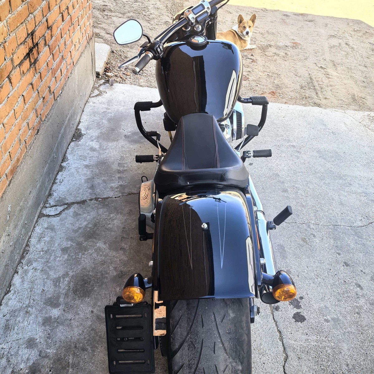 Black Petrol Gas Fuel Tank Oil Tank W/ Cap For Harley Breakout