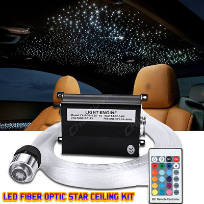 12V DIY Audio Fiber Optic Star Light kit Fits Car Headliner Roof Ceiling Lights