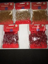 Holiday Trim - Golds/ Reds/Whites with Beads or Tassels 1 Yard Each 5 Packages