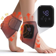 Cordless Ankle Heating Pad Neuropathy Foot Ankle Massager Wrap for Pain Relief