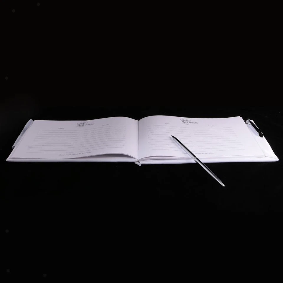 水晶设计来宾簿和笔套装婚礼派对 — 第 2/4 张图片