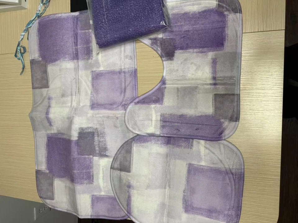 Juego de alfombras de baño "LIQUIDACIÓN" 3 piezas suave antideslizante tapa de inodoro cubierta alfombra de baño Foto 3 de 4