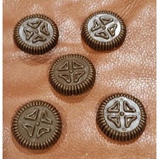 1.25 Inch Dark Brown Circular Pretend Play Cookies Replacement Toys