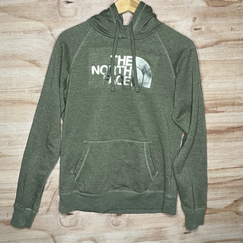 VETEMENTS The North Face Felpa con Cappuccio Donna Small Med Pullover Felpa Verde e Oro