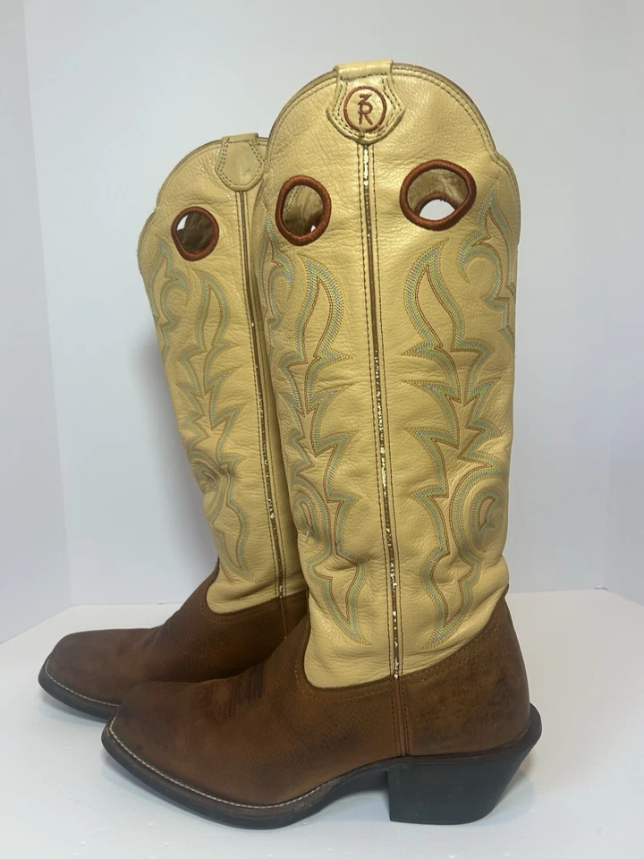 Tony Lama Women’s Buckaroo Boots Tall Sz 10.5 Square Toe Western RR2003L - Image 4 of 4