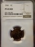 1941 Proof Lincoln Wheat Cent NGC PF-65 RD Philadelphia Lincoln Wheat