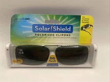 NEW Solar Shield Polarized Clip-On Sunglasses FOR PLASTIC & THICK FRAMES 56 RecA