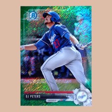 DJ Peters 2017 Bowman Chrome Green Shimmer #BCP208 14/99 RC ⚾