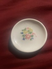 Vintage Pretty Port Ltd Childs Porcelain Miniature Saucer Plate Dollhouse Mini