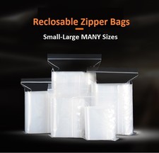 All Size Clear Reclosable 2-Mil Zipper Baggies Plastic Bags Poly Strong Seal