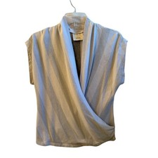 Maeve Anthropologie Grey White Striped Surpli...