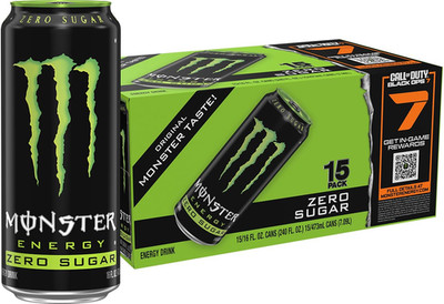 Energy Zero Sugar, Green, Original, Low Calorie Energy Drink, 16 Ounce (Pack of