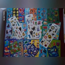 4 sheets of stickers Random selected, Kids Cartoon, Boy Girls School Classroom