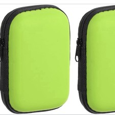 GREEN Earbud Case, Earphone Case Holder EVA Headphone Storage Bag Small Zipper