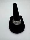 Vintage 925 Sterling Silver Bezel Set Ring CZ Band Size 8.5