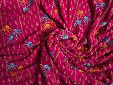 Pink Fabric Saree Dress Women Wrap Embroidered Sari Vintage Sari Material India