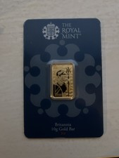 10g Royal Mint Britannia 24K Gold Bullion Bar 999.9 Fine Gold 4198.97 per troy oz