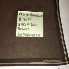 Mario Valentino Brown Plain Check Handkerchief/ Scarf aprox 19inx19in