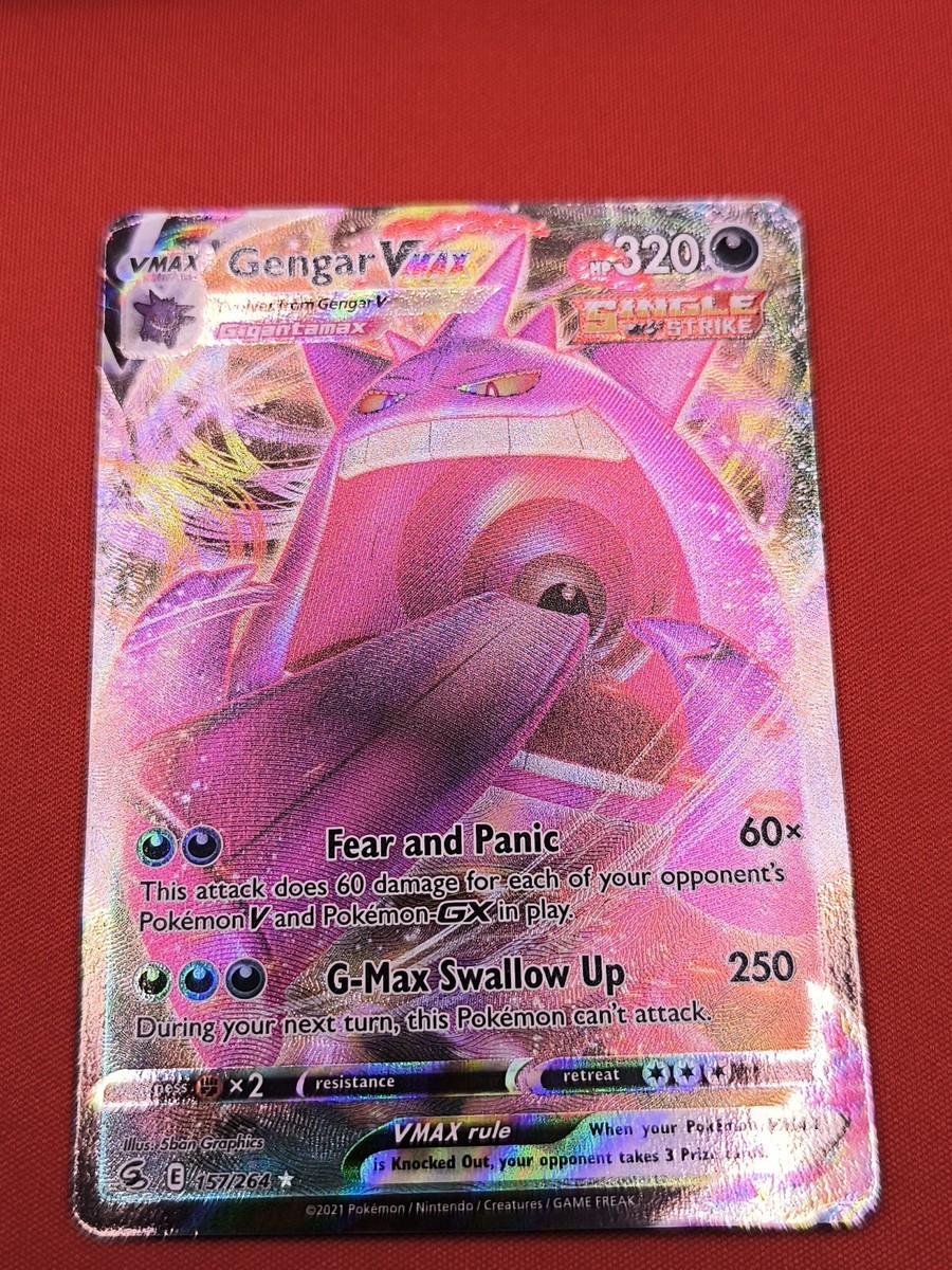 Gengar VMAX 157/264 Fusion Strike Full Art Ultra Rare Holo Gengar VMAX 157/264 Fusion Strike Full Art Ultra Rare Holo