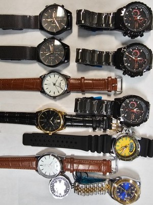 Lot of  10 Mixed  brand New watches Working well 10 Quartz some needs Battery