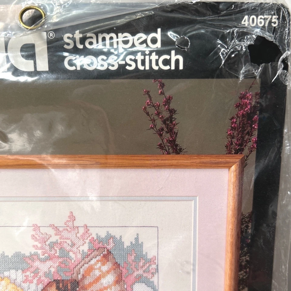 Buciila Stamped Cross Stitch Kit Seashells 16"x12" Barbara Baatz' 40675 NEW 1992 - Image 3 of 4