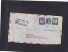 GB 1966 Registered Cover to USA Wilding stamps 3d 1/3 1/6 Bradford h/s