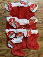 Lot of 10 Red 7” Mini Christmas Holiday Stockings Toys R Us 2014 New with Tags