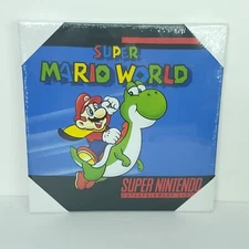 Super Mario World Nintendo Branded SNES Art Canvas Set 12" X 12" New Sealed