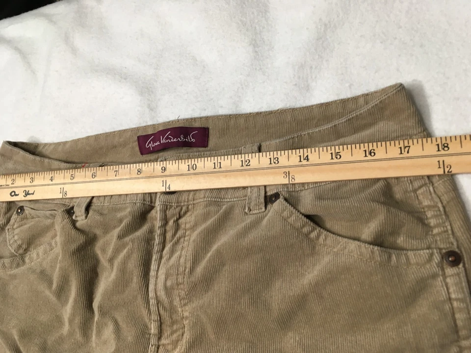 Pantalones marrones de pana para mujer Gloria Vanderbilt talla 16 Foto 3 de 4