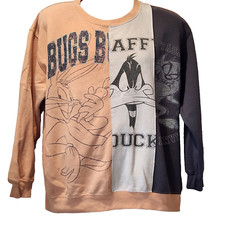 Looney Toons Adult Sweatshirt XL Bugs Daffy Taz 3 Color Long Sleeve Crew Neck