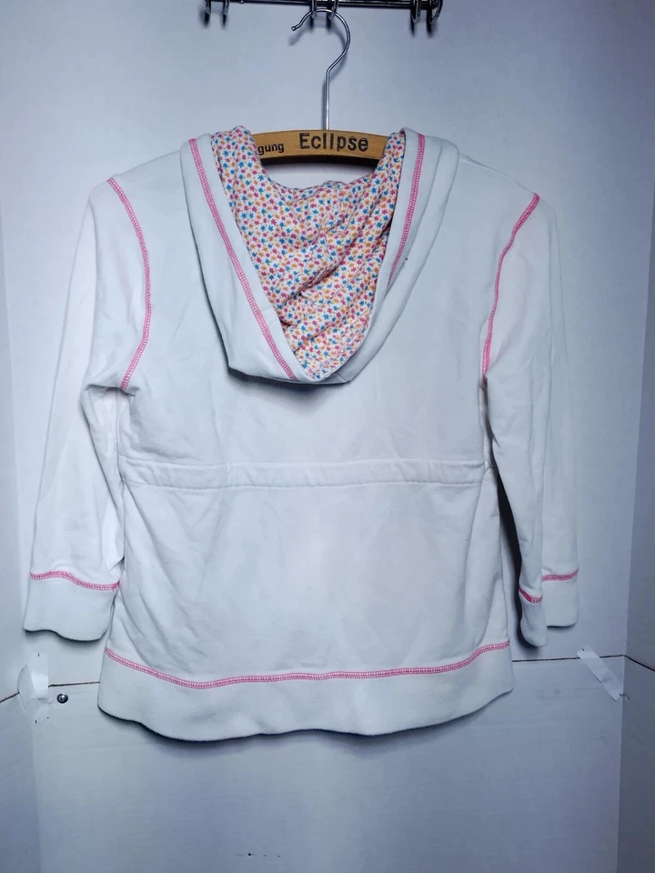 Sudadera con capucha Le Tigre clásica blanca con cremallera y cordón. Talla Lg Foto 4 de 4