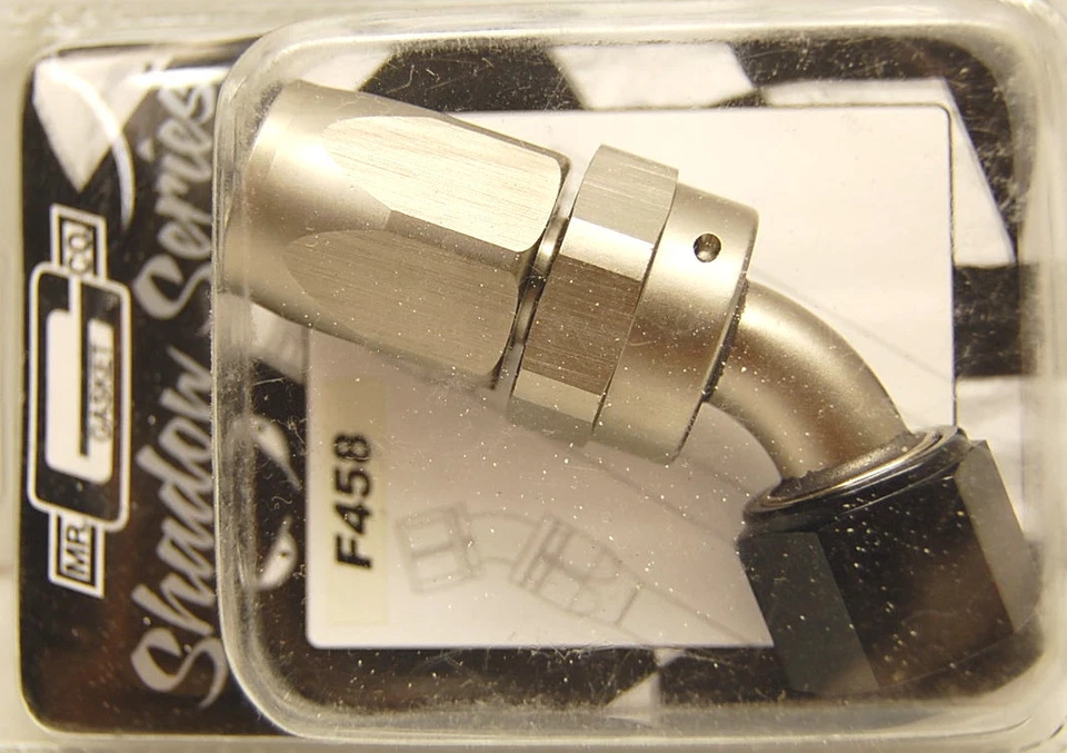 X3 Mr Gasket Shadow Series -8 AN Fitting 45 Degree Swivel Hose End F458 LOT OF 3 - Image 3 of 3