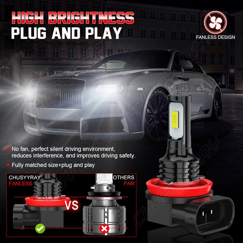 4X HID Headlight Lo Beam + LED Fog Light Bulbs Kit For Infiniti QX70 2014-2017 - Picture 15 of 15