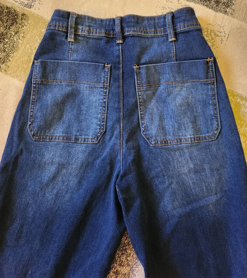 Dollhouse Jeans Kids Girls size 7/8 Dark Flare Wide Leg - Image 2 of 4